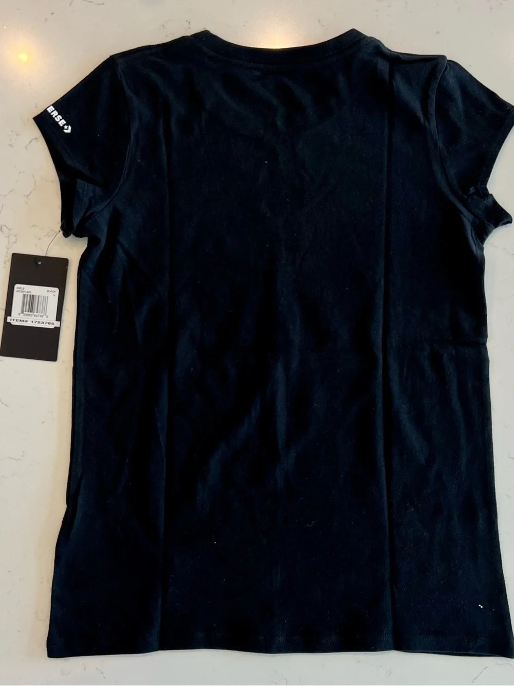 Converse Girls Black Short Sleeve All Star Logo Tee